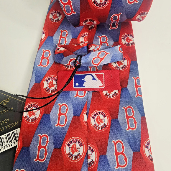 Eagles Wings Boston Red Sox Necktie Logo 100% Silk - NWT - Picture 4 of 5